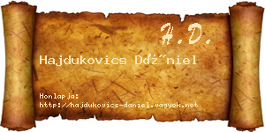 Hajdukovics Dániel névjegykártya